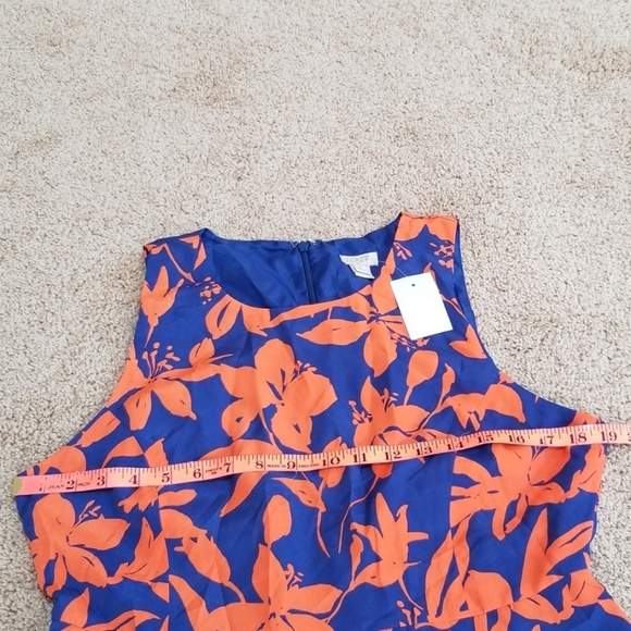 NWT! J. CREW Blue with Orange Printed Size 12 Dress - Picture 6 of 8